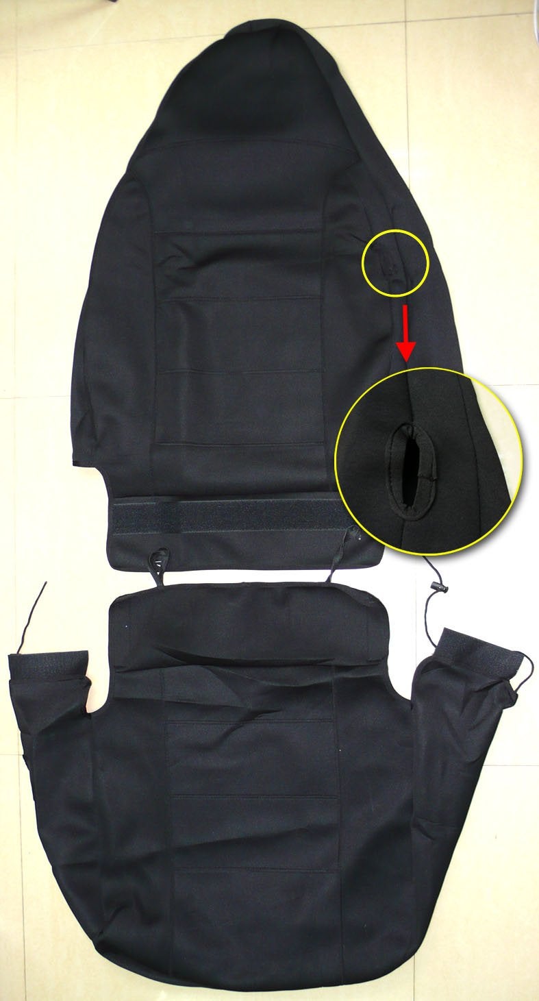 GEARFLAG Neoprene Seat Cover Set fits Wrangler TJ 1997-2002 Front and Rear Seat Set - Waterproof Custom Fit Seat Covers - Thermal Resistant (Full Black) - Image 4